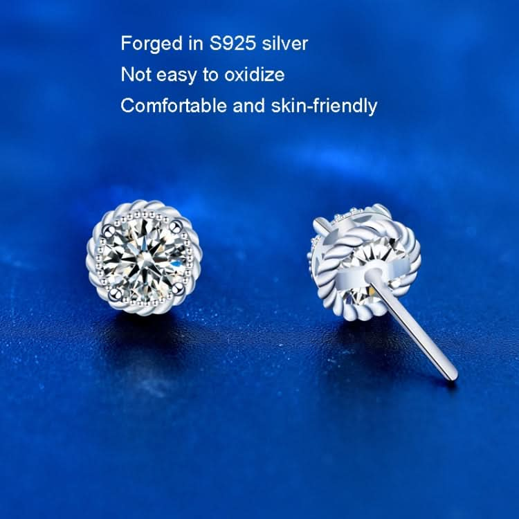 XEA009 925 Silver Needle Crown Earrings