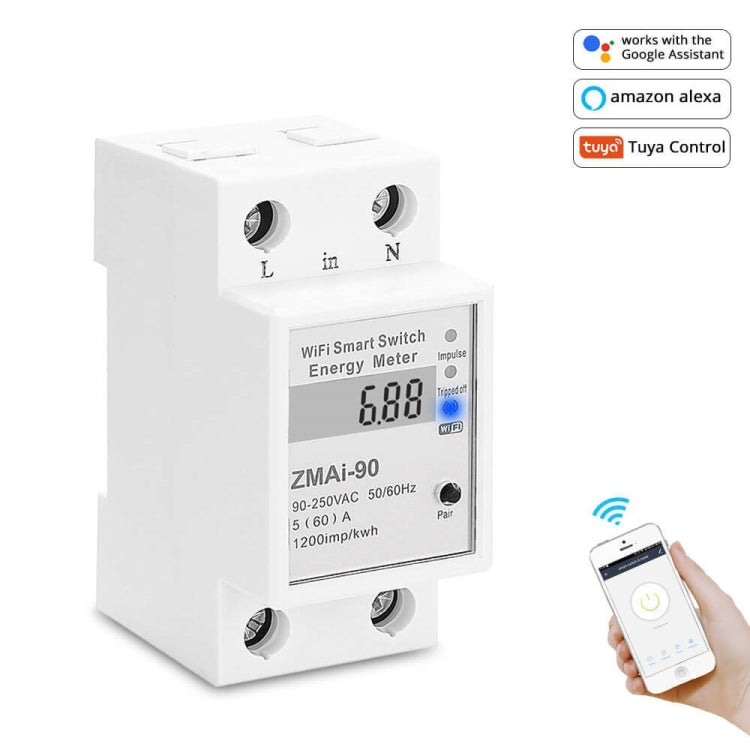 ZMAi-90 Wifi Smart Switch Energy Meter Support Tuya Smart Life APP Work With Alexa Google Reluova