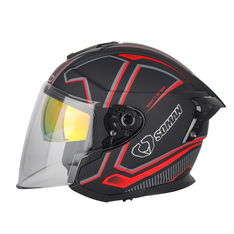 SOMAN Motorcycle Electric Bicycle Dual Lens Riding Helmet, Series 1