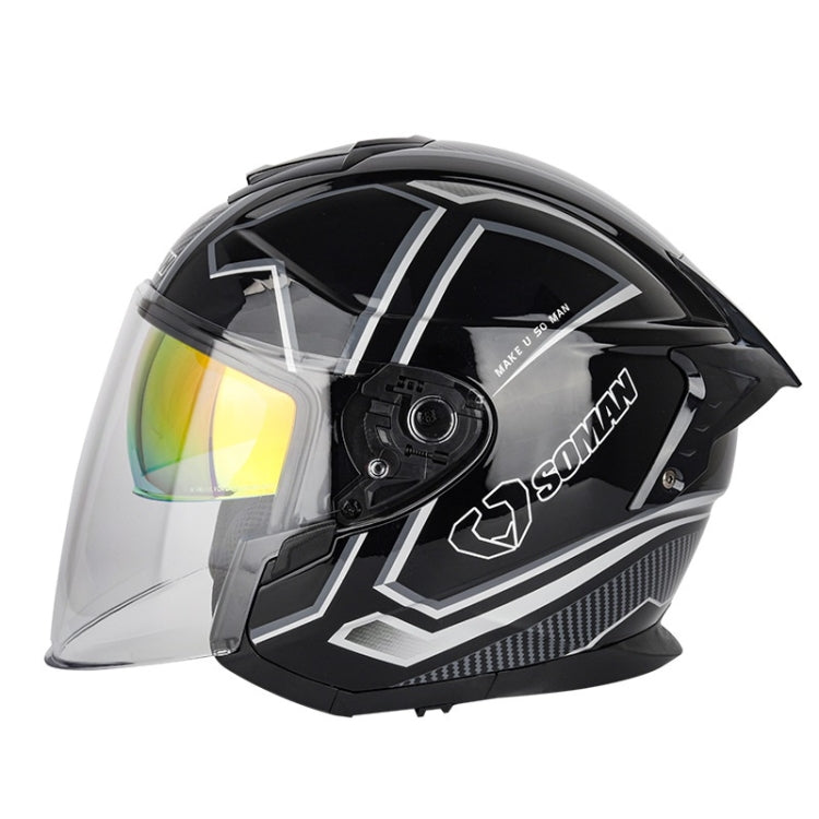 SOMAN Motorcycle Electric Bicycle Dual Lens Riding Helmet, Series 1