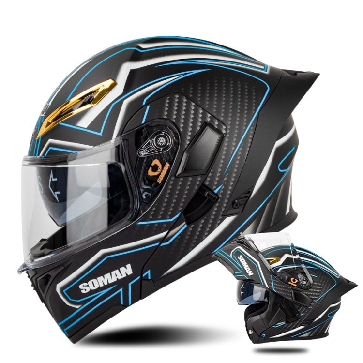 SOMAN Motorcycle Dual Lens Riding Peel-Off Full Coverage Helmet, Series 3