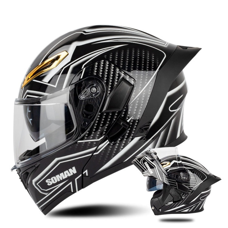 SOMAN Motorcycle Dual Lens Riding Peel-Off Full Coverage Helmet, Series 3