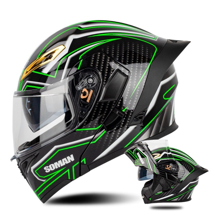 SOMAN Motorcycle Dual Lens Riding Peel-Off Full Coverage Helmet, Series 3