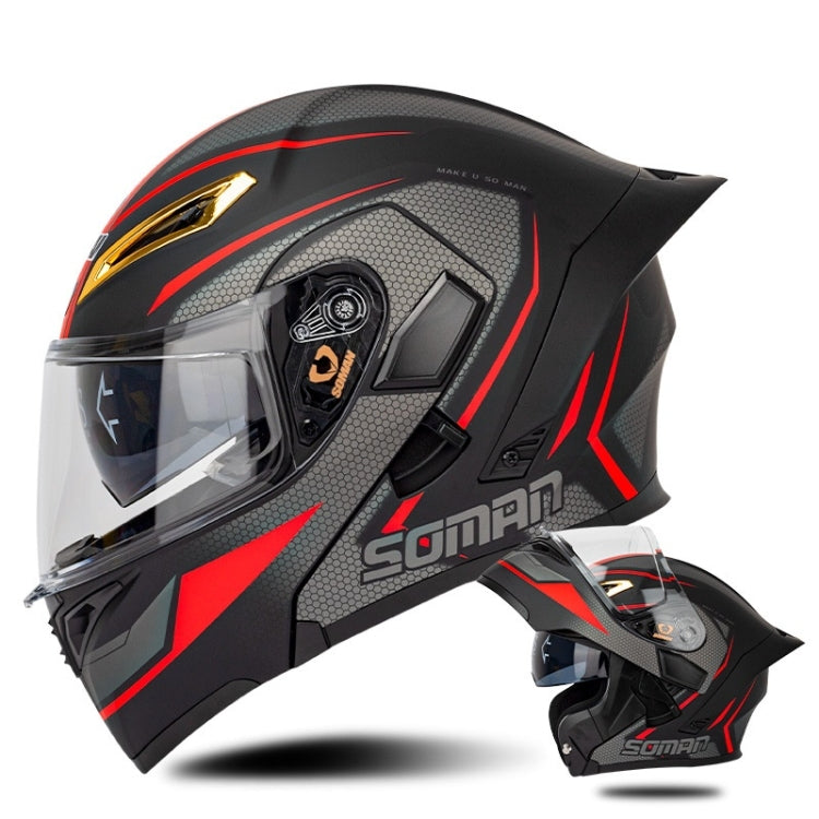 SOMAN Motorcycle Dual Lens Riding Peel-Off Full Coverage Helmet, Series 3