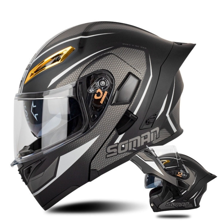 SOMAN Motorcycle Dual Lens Riding Peel-Off Full Coverage Helmet, Series 3