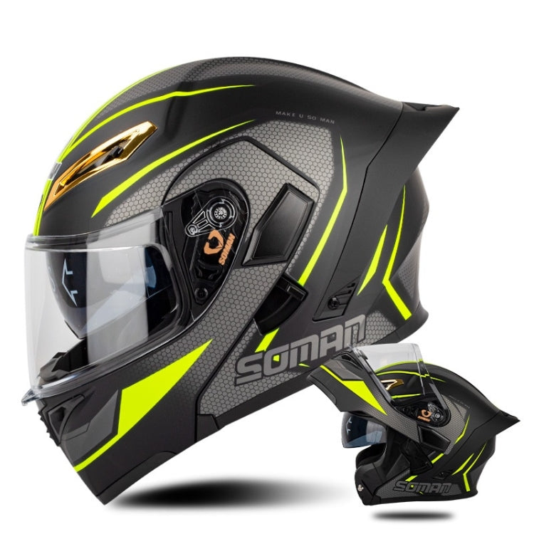 SOMAN Motorcycle Dual Lens Riding Peel-Off Full Coverage Helmet, Series 3