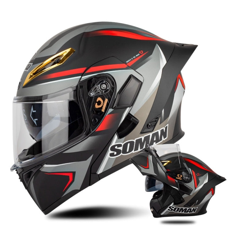 SOMAN Motorcycle Dual Lens Riding Peel-Off Full Coverage Helmet, Series 1