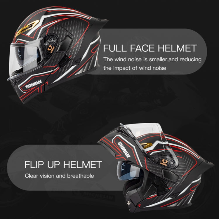 SOMAN Motorcycle Dual Lens Riding Peel-Off Full Coverage Helmet, Series 1