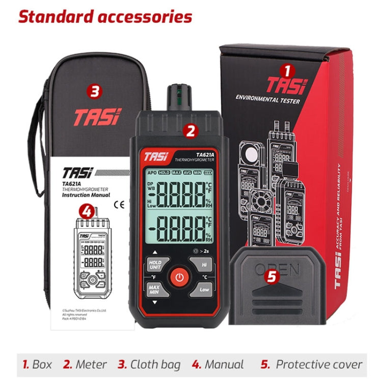 TASI TA621A Digital Dew Point Thermometer Ambient Temperature Humidity Gauge Reluova