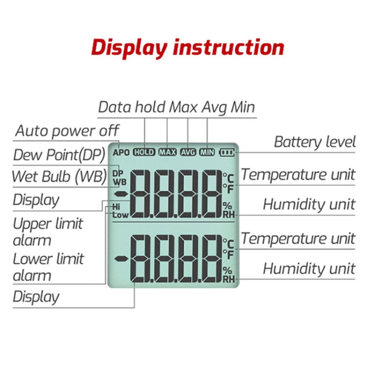 TASI TA621A Digital Dew Point Thermometer Ambient Temperature Humidity Gauge