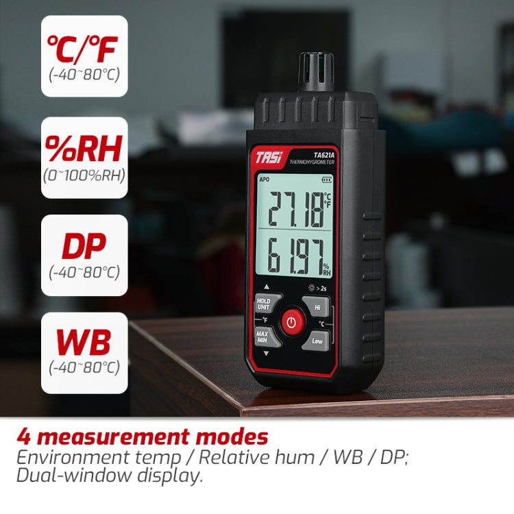 TASI TA621A Digital Dew Point Thermometer Ambient Temperature Humidity Gauge Reluova