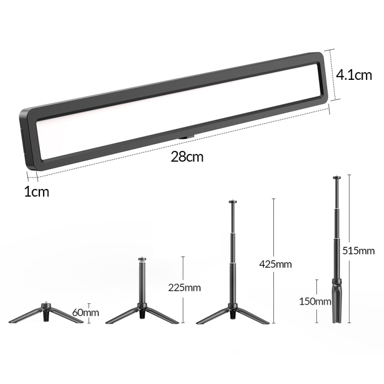 APEXEL APL-FL06 Portable Square Strip Live Video Conferencing Fill Light Reluova