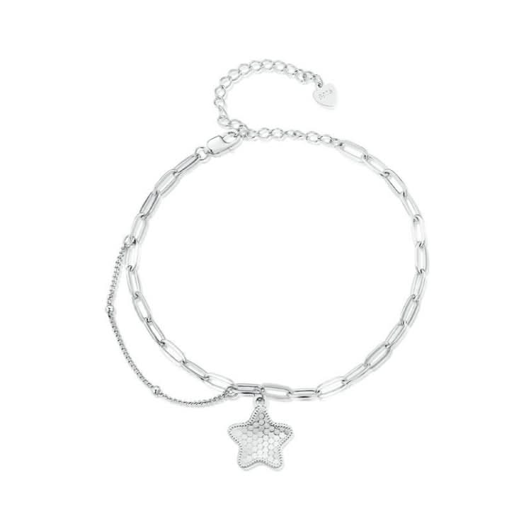 BSB137 925 Sterling Silver Sparkling Star Bracelet Reluova