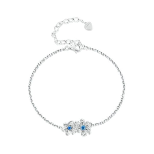 BSB138 925 Sterling Silver Zircon Blue Floret Bracelet Reluova