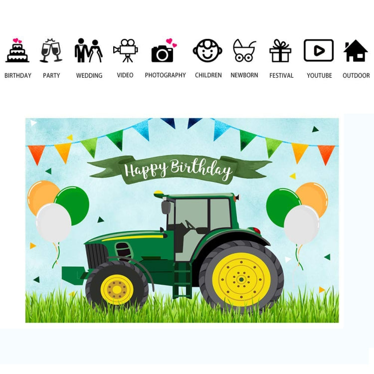 Tractor Theme Birthday Backdrop Boy Farm Happy Birthday Background Party Decorations