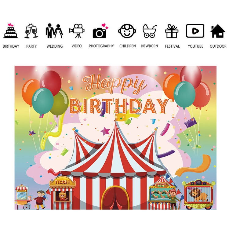 Children Birthday Background Cloth Carnival Gay Party Birthday Theme Background Banner Circus Background Hanging Flag My Store