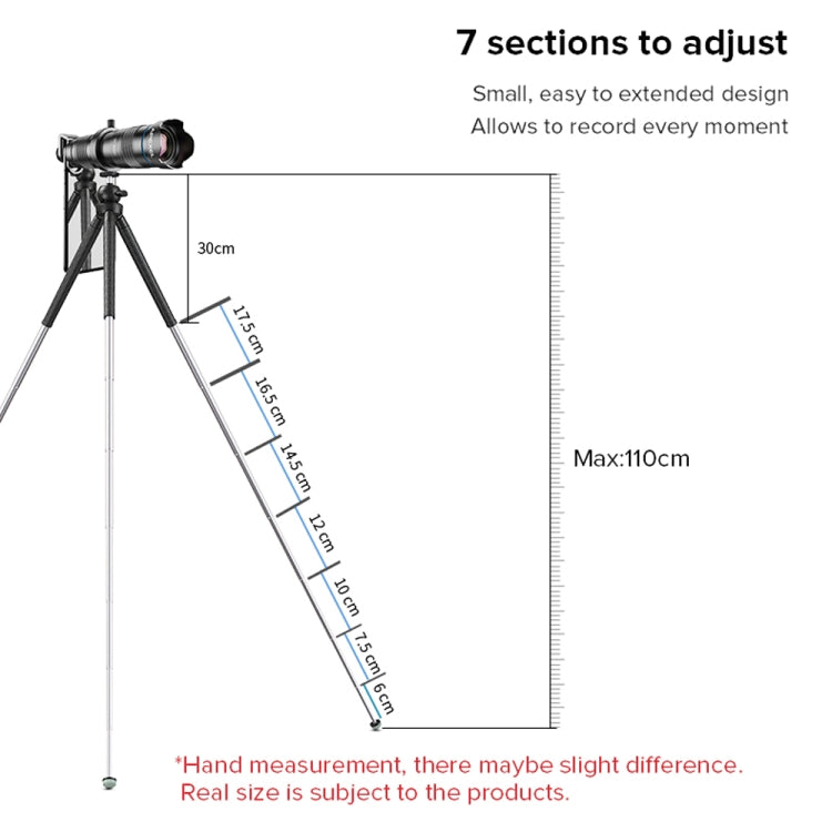 APEXEL APL-JJ09 Mobile Selfie Live Streaming Portable Stretch Telephoto Tripod