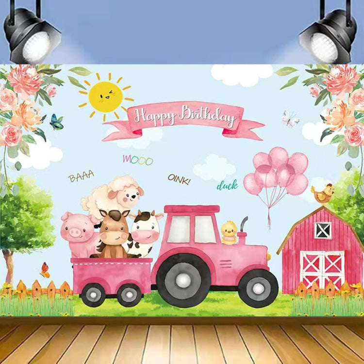 150 x 100cm Farm Animal Truck Backdrop Boy Happy Birthday Background Party Decorations