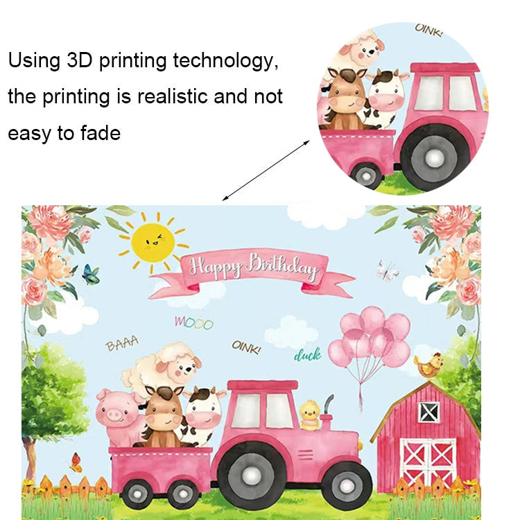 150 x 100cm Farm Animal Truck Backdrop Boy Happy Birthday Background Party Decorations