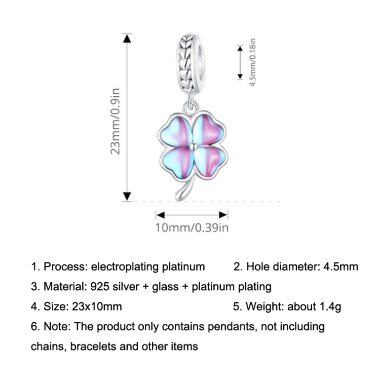 S925 Sterling Silver Symphony Lucky Clover Pendant DIY Bracelet Accessories Reluova