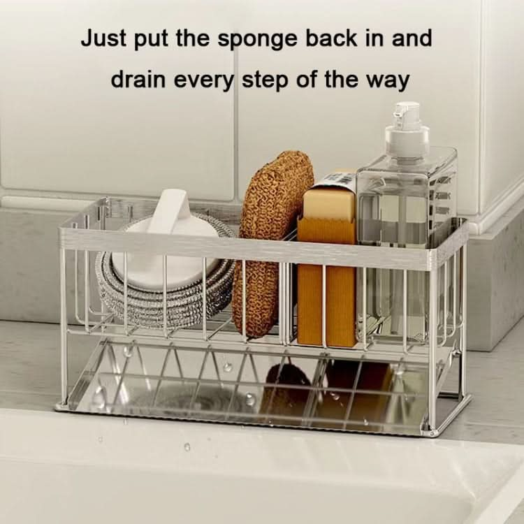 Stainless Steel Sponge Drainer Rack Multifunctional Storage Shelf - Reluova