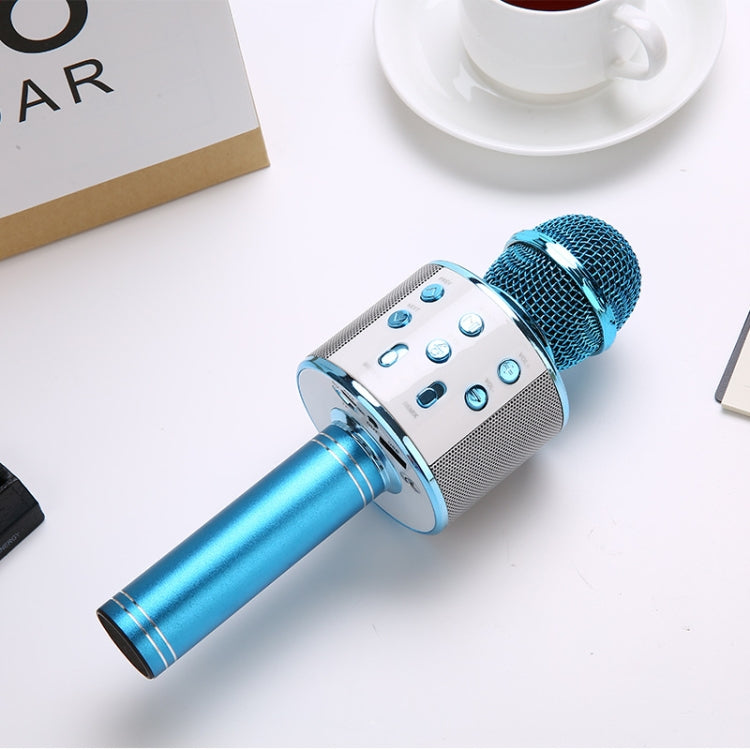 WS-858L LED Light Flashing Wireless Capacitance Microphone Comes With Audio Mobile Phone Bluetoon Live Microphone