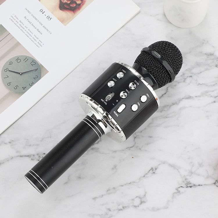 WS-858L LED Light Flashing Wireless Capacitance Microphone Comes With Audio Mobile Phone Bluetoon Live Microphone