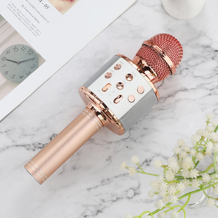 WS-858L LED Light Flashing Wireless Capacitance Microphone Comes With Audio Mobile Phone Bluetoon Live Microphone