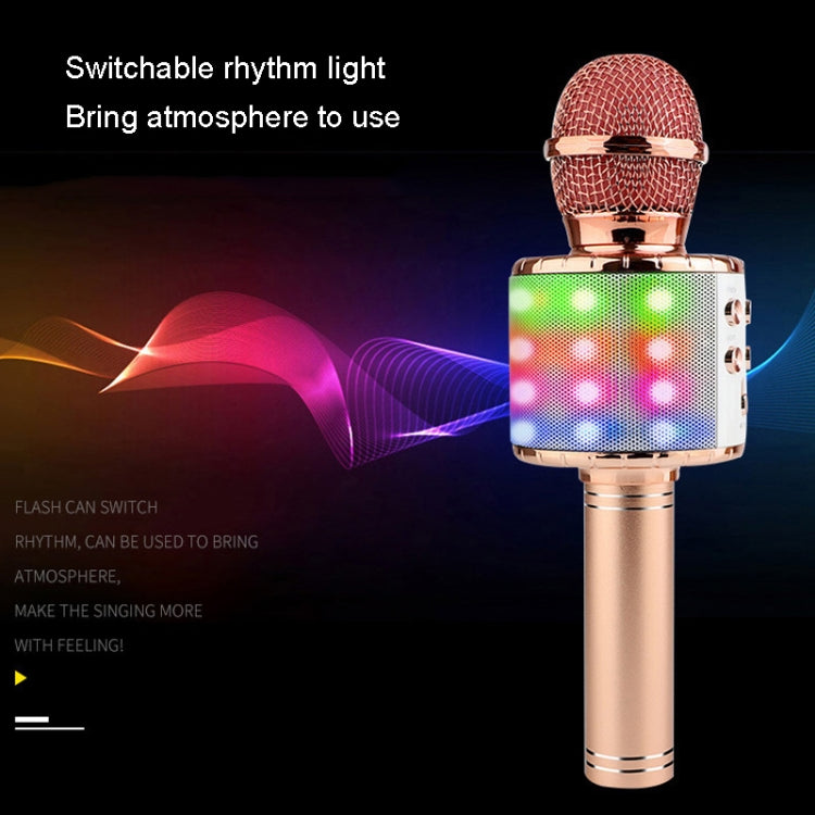 WS-858L LED Light Flashing Wireless Capacitance Microphone Comes With Audio Mobile Phone Bluetoon Live Microphone Reluova