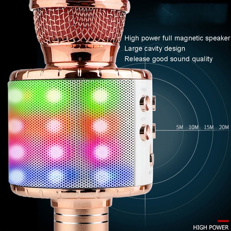 WS-858L LED Light Flashing Wireless Capacitance Microphone Comes With Audio Mobile Phone Bluetoon Live Microphone