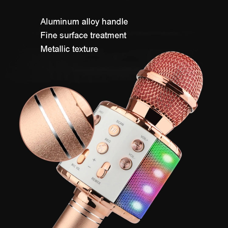 WS-858L LED Light Flashing Wireless Capacitance Microphone Comes With Audio Mobile Phone Bluetoon Live Microphone