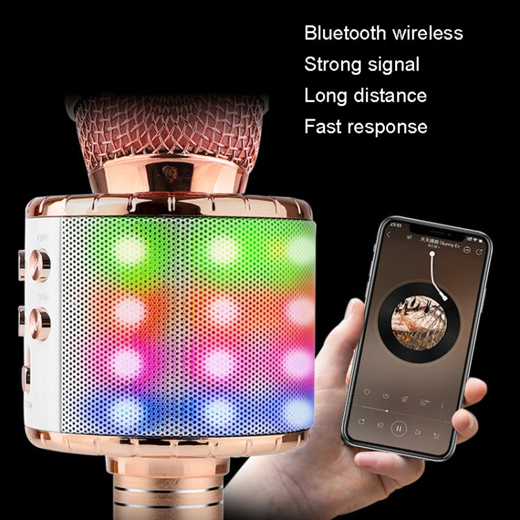 WS-858L LED Light Flashing Wireless Capacitance Microphone Comes With Audio Mobile Phone Bluetoon Live Microphone Reluova