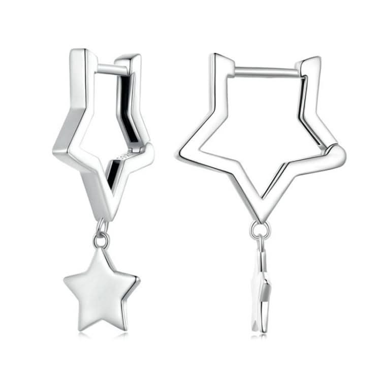 Sterling Silver S925 Pentagram Female Earrings Reluova