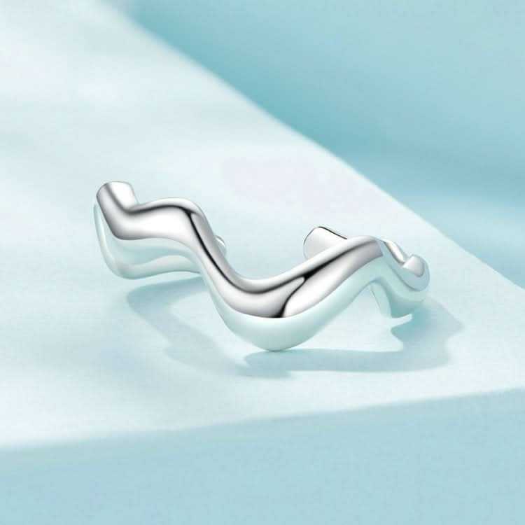 Sterling Silver S925 Simple Wavy Opening Adjustable Ring Reluova