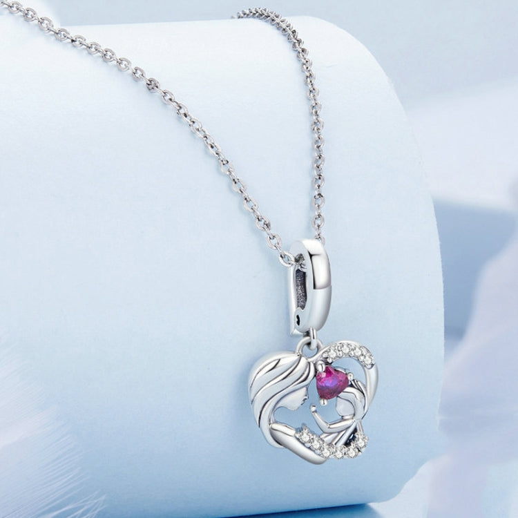 S925 Sterling Silver Mother and Child Hug Love Pendant DIY Bracelet Heart Shaped Accessories