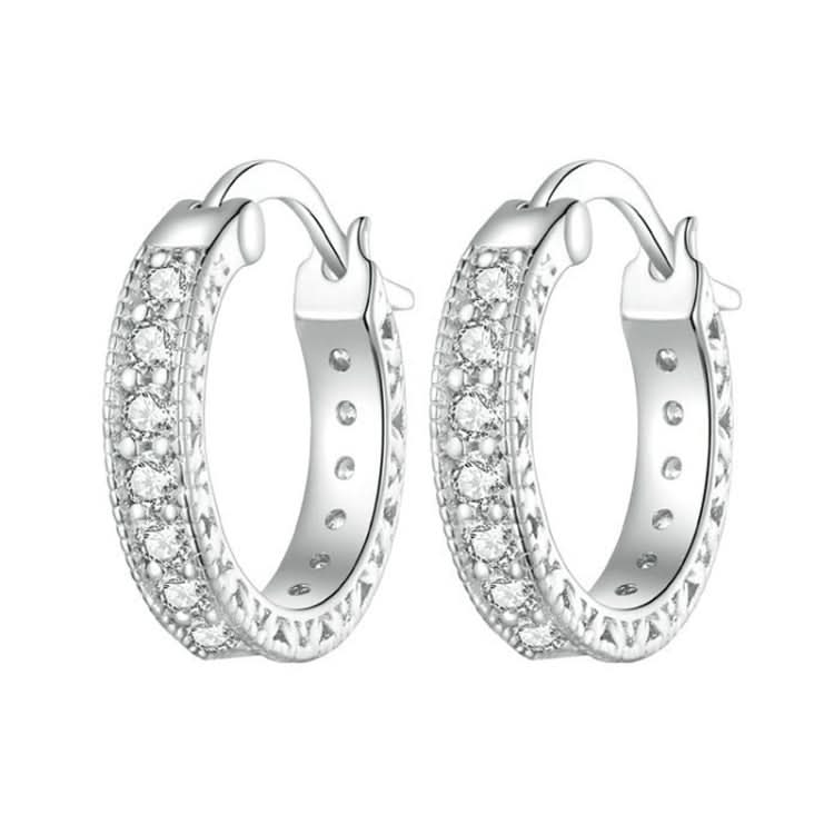 S925 Sterling Silver Simple Fine Flash Zircon Earrings Reluova