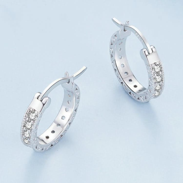 S925 Sterling Silver Simple Fine Flash Zircon Earrings Reluova