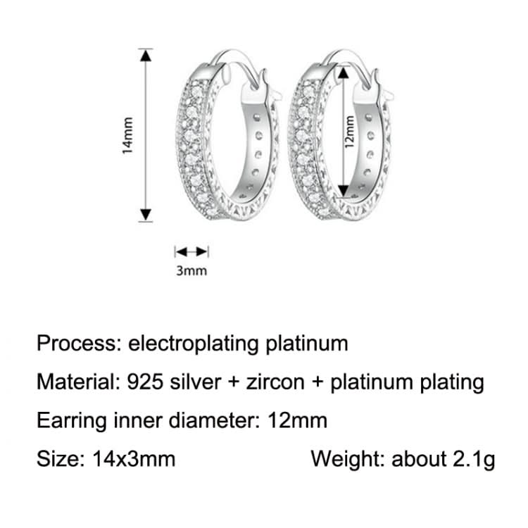 S925 Sterling Silver Simple Fine Flash Zircon Earrings Reluova