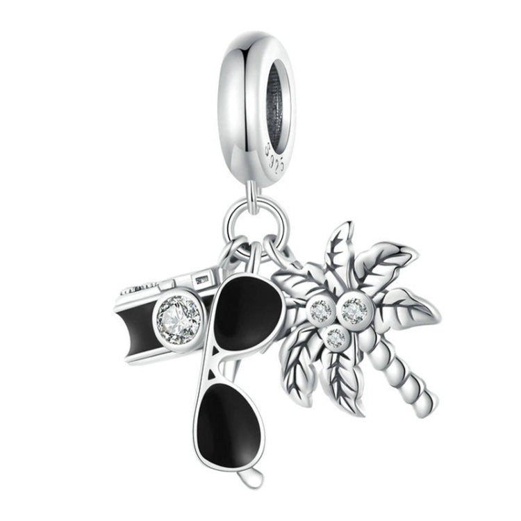 Holiday Style Camera Coconut Tree DIY Pendant S925 Sterling Silver Bracelet Accessories Beads