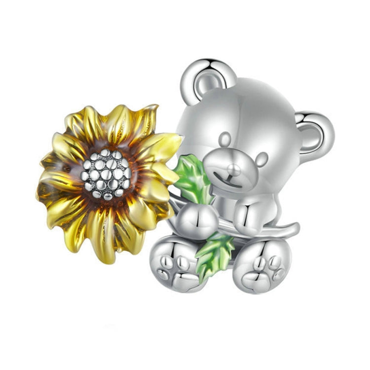 Cute Bear Sunflower DIY Beads S925 Sterling Silver Bracelet Accessories Reluova