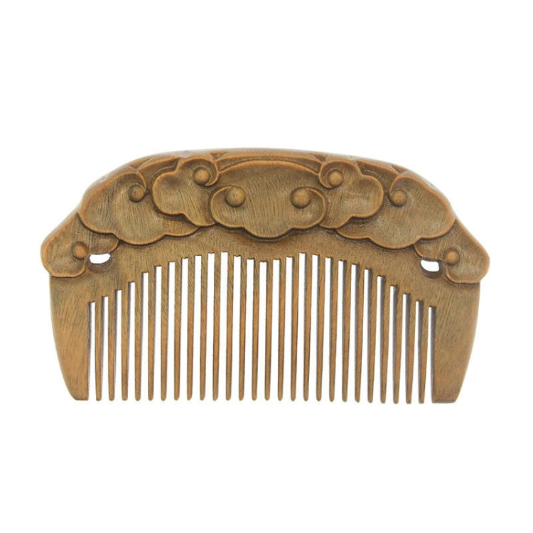 Green Sandalwood Retro Style Carved Portable Wooden Comb Reluova