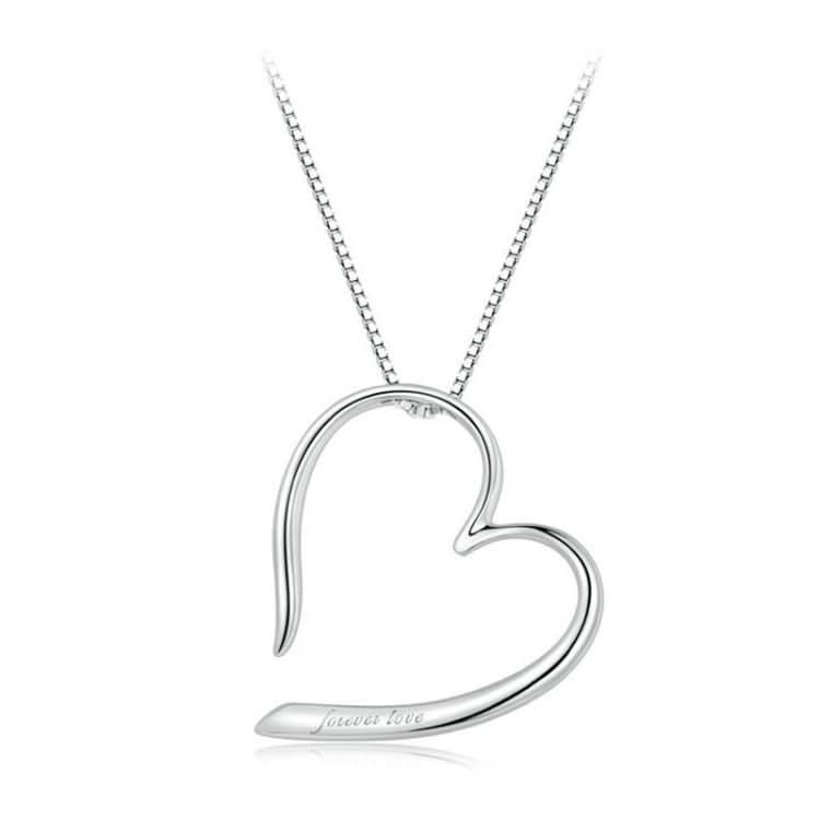 S925 Sterling Silver Platinum Plated Heart Necklace Reluova