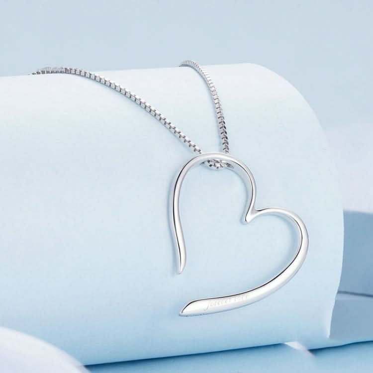 S925 Sterling Silver Platinum Plated Heart Necklace Reluova