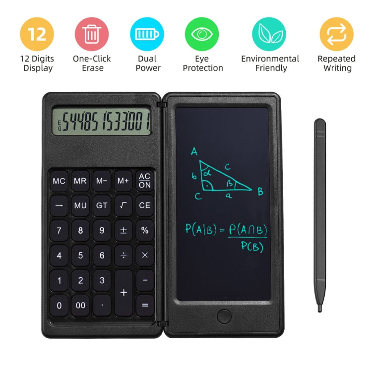 6 inch Learning Business Office Portable Foldable LCD Writing Board Calculator Reluova