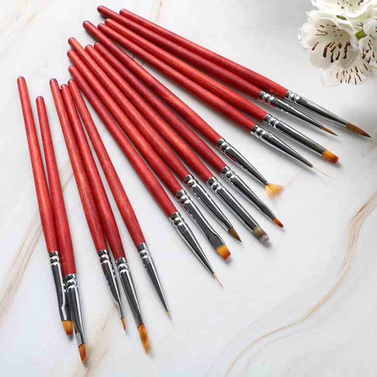 Wooden Rod Nail Brush Beauty Armor Tools Color Painting Pen Drawing Pen