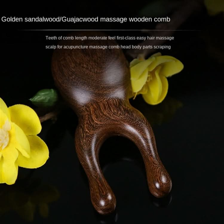 Gold Sandalwood Solid Wood Massage Eye Scraping And Nose Massage, Color Random Delivery Reluova