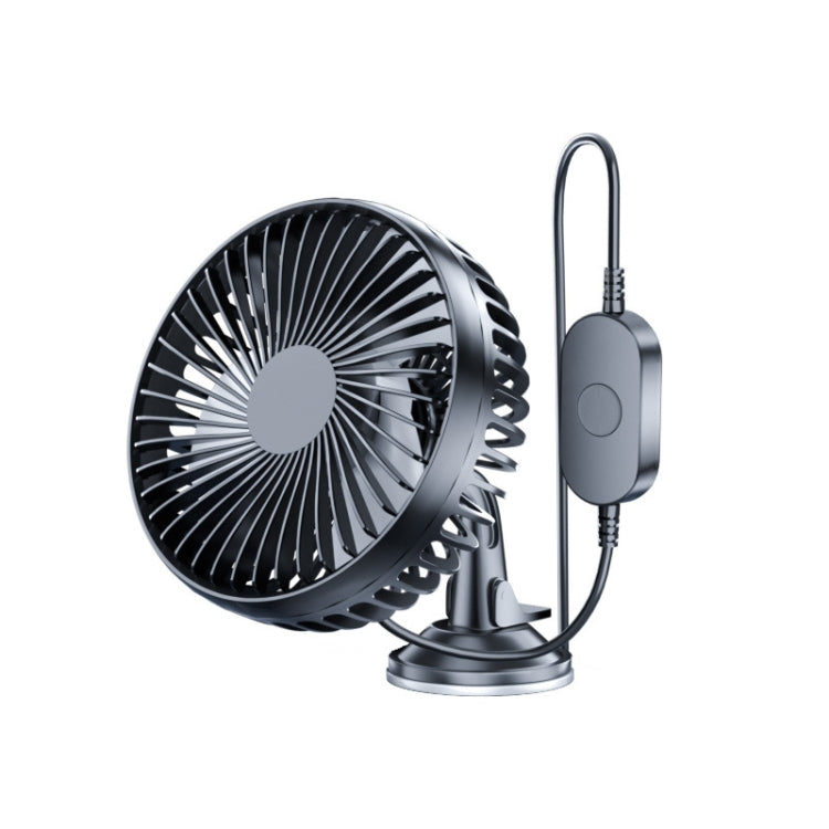 SUITU  12V/24V Mini Car Fan USB Charging Single Head Fan 360 Degree Cooling Fan