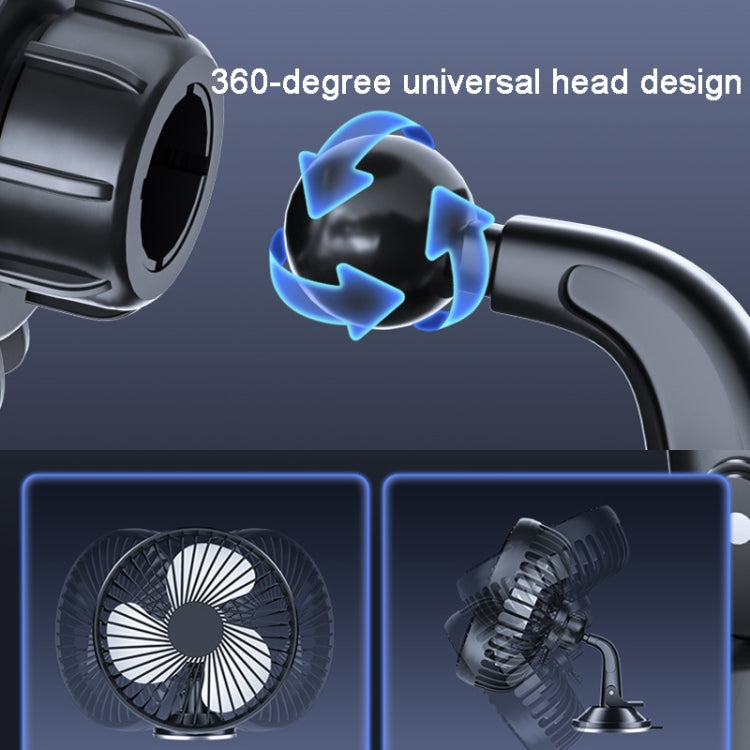 SUITU  12V/24V Mini Car Fan USB Charging Single Head Fan 360 Degree Cooling Fan