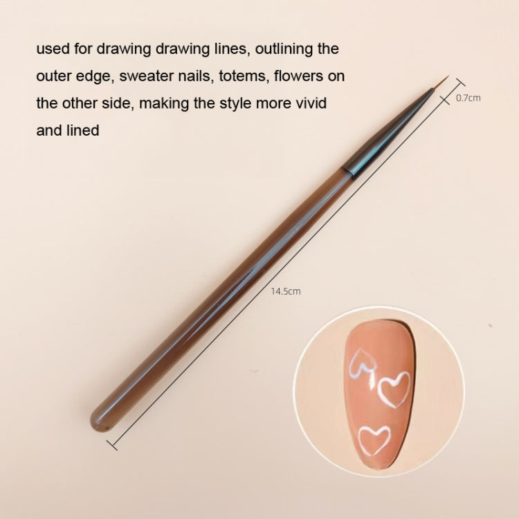 Brown Nail Art Pen Set Colorful Drawing Tools