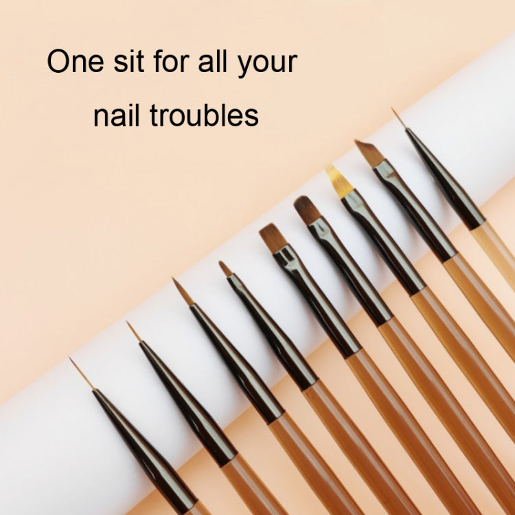 Brown Nail Art Pen Set Colorful Drawing Tools